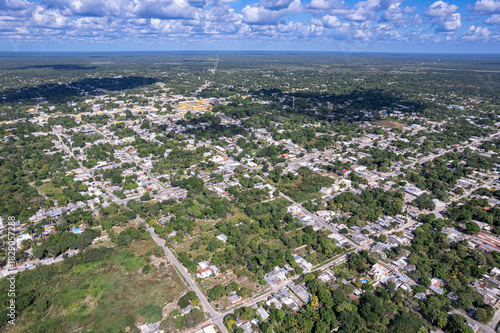 Aerial View of Izamal, Magical Town in Yucatán, Mexico