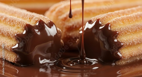 Delicious Churros Drizzled with Rich, Decadent Chocolate Sauce.