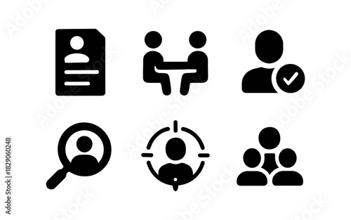 Business people and profile icons collection for human resources and recruitment