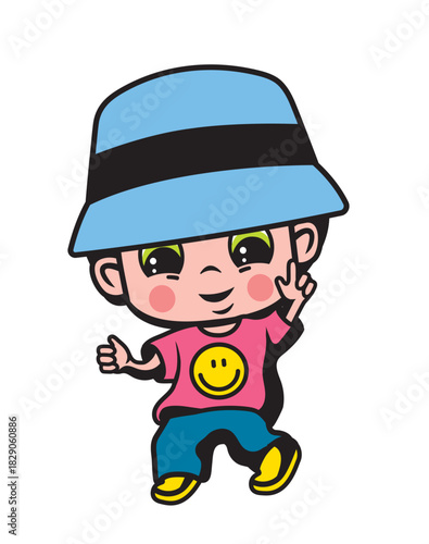 Cute cartoon illustration of a raver