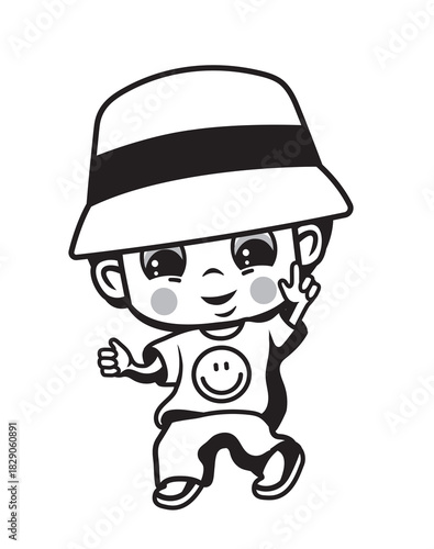 Cute cartoon illustration of a raver