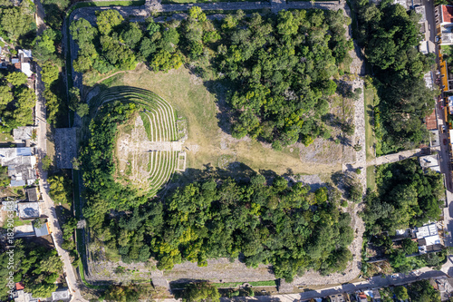 Aerial Drone View of Kinich Kakmó Mayan Pyramid in Izamal, Yucatán
