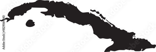 Cuba Map Silhouette Isolated Vector