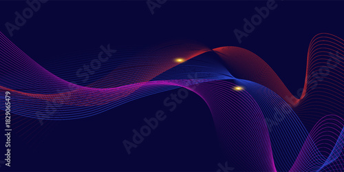 Abstract background with flowing particles. Dynamic waves. vector illustration.