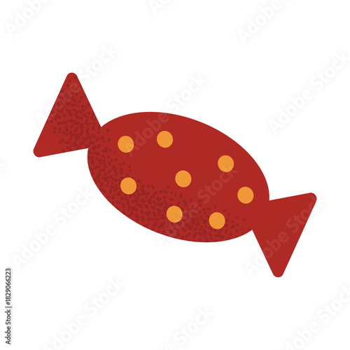 Colorful wrapped candy with festive twist. Sweet treat for Christmas design.Chocolate candy, decorative confectionery