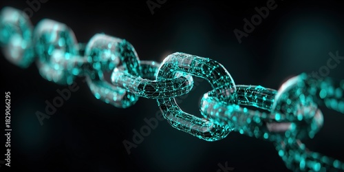 Modern digital chain representing security and connectivity in technology and blockchain applications