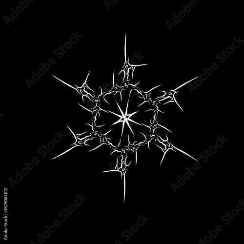 Cyber sigilism star ornament with sharp tribal symmetry, perfect for tattoos, streetwear prints, posters, and futuristic digital art projects
