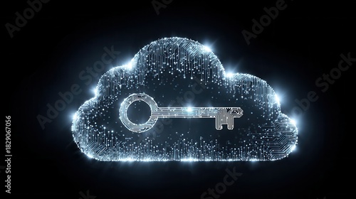 Digital key protecting sensitive data within a secure cloud computing network environment