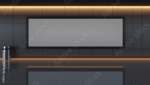 Blank billboard on the corridor of airport