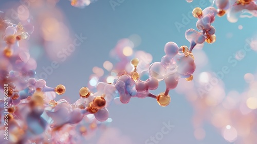 elegant 3d nad molecule with vibrant bonds and soft pastel scientific glow
