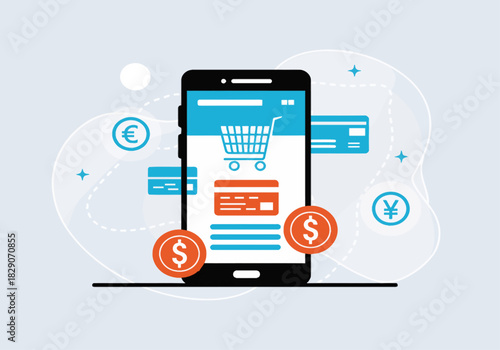 mobile phone with icons