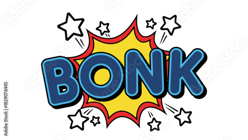 Comic Book Style BONK Sound Effect with Star Accents.