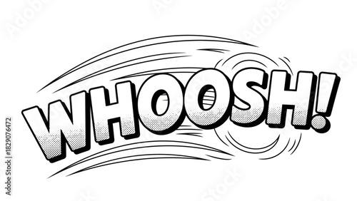 Comic Book Style WHOOSH Sound Effect with Motion Lines.