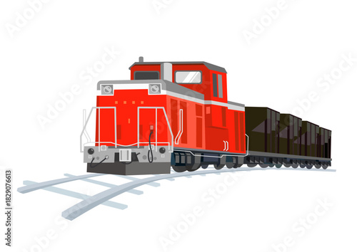 ディーゼル機関車のイラスト（Diesel Locomotive Illustration）