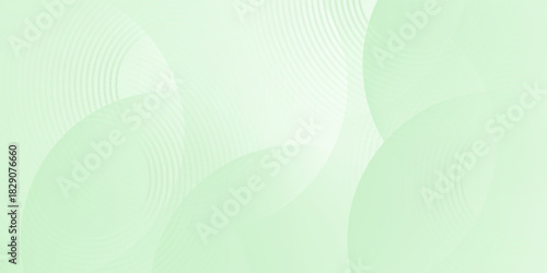 Minimalist soft Abstract Background in Gradient green and white Tones with Circles. Circle effect style geometric, abstract background.