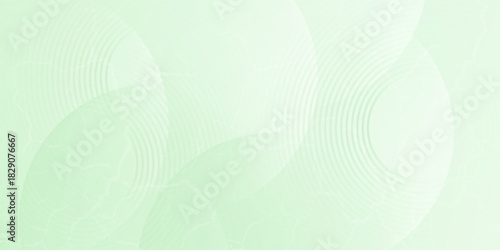 Minimalist soft Abstract Background in Gradient green and white Tones with Circles. Circle effect style geometric, abstract background.