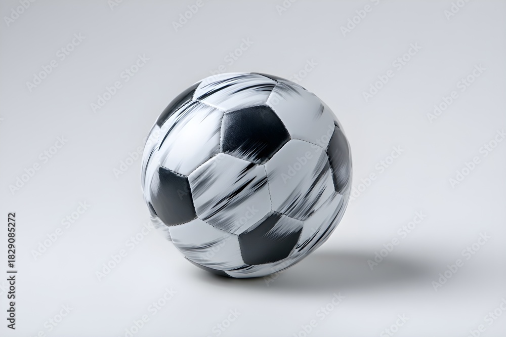 Naklejka premium Official Size Soccer Ball with Black and White Pattern on White Sports Equipment Standard