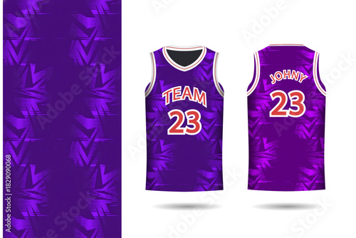 Jersey Custom Purple Basketball Mockup – Team Name & Number Template