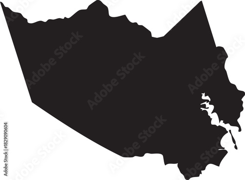 Εκτύπωση καμβά Harris County in Texas Map Silhouette Isolated Vector