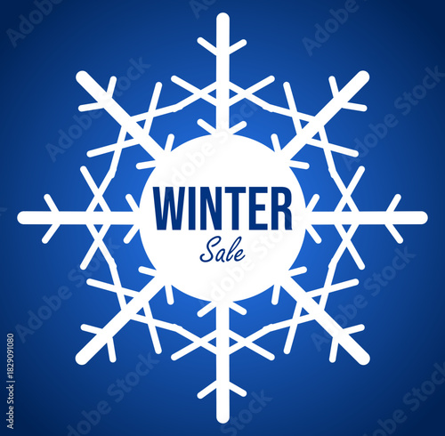 Winter sale banner with a snowflake and the inscription "Winter Sale"