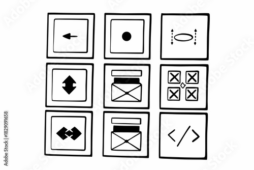 A Set of Hand Drawn Icons for Basic Coding Structures