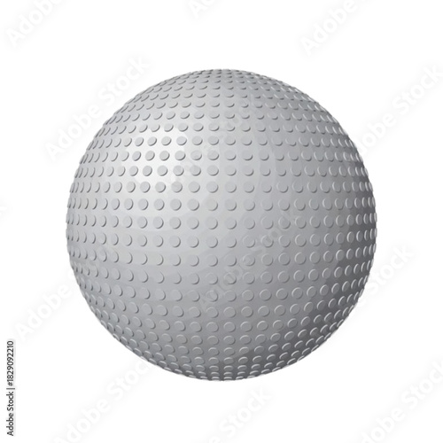 A realistic 3d rendering of a dimpled golf ball isolated on a white background