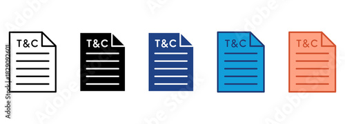 Terms & Conditions Icon Set Multiple Style Collection 