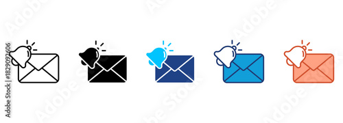 Email Updates Icon Set Multiple Style Collection 