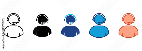 Call Center Icon Set Multiple Style Collection 