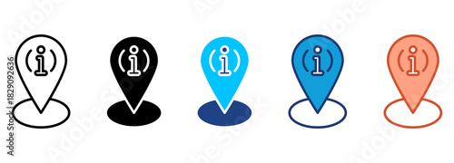 Location Information Icon Set Multiple Style Collection 