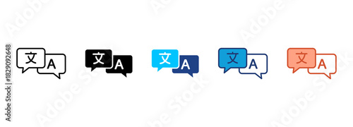 Language Selection Icon Set Multiple Style Collection 