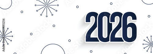 Vector Simple 2026 Text New Year Celebrate Banner With Text Space
