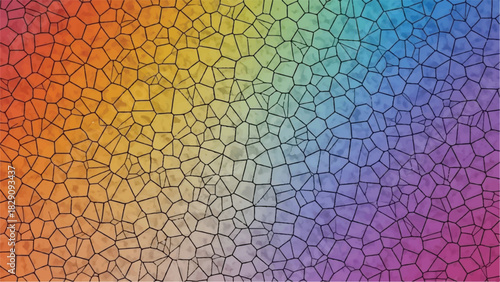 Abstract Rainbow Mosaic Pattern Background.