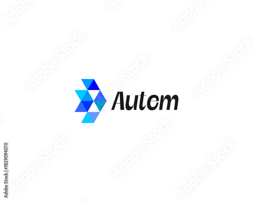 Fish logo from geometric shapes. Creative seafood restaurant logotype. Abstract delivery cargo vector symbol