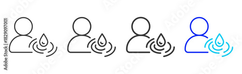 body sensing icon set collection in creative outline style for states of mind featuring multiple thickness variations suitable for wellness meditation relaxation visual ai
