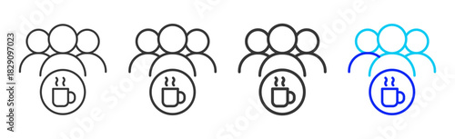 Mindful Gathering icon set collection in creative outline style for states of mind featuring multiple thickness variations suitable for wellness meditation relaxation visual ai