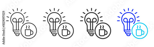 Bright Mindfulness icon set collection in creative outline style for states of mind featuring multiple thickness variations suitable for wellness meditation relaxation visual ai