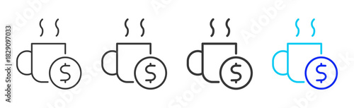 Conscious Spending icon set collection in creative outline style for states of mind featuring multiple thickness variations suitable for wellness meditation relaxation visual ai