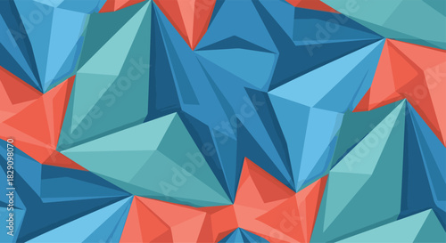 Abstract geometric composition with vibrant color palette featuring red green blue yellow cyan and magenta elements suitable for modern design projects