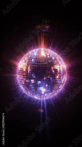 Wallpaper Mural Abstract Glowing Disco Ball Exploding Light Particles Energy Sphere Torontodigital.ca