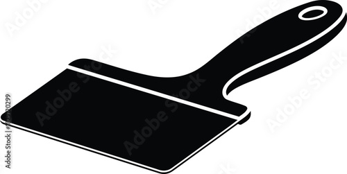 Vector illustration of a black spatula kitchen utensil for cooking and baking isolated on vector