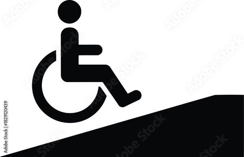 Accessible ramp symbol for wheelchair user icon movement sign accessibility symbol vector