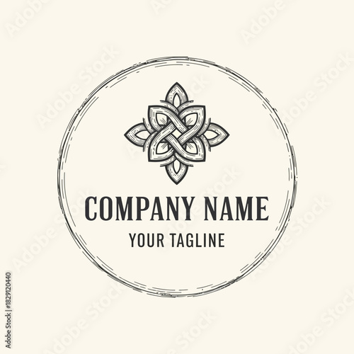 Vintage Celtic Knot Logo Design for Company Branding.