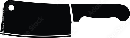 Sharp butcher knife silhouette vector graphic kitchen tool culinary equipment professional chef's knife vector