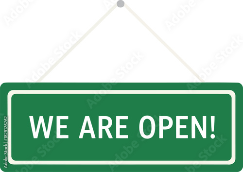 We are open sign vector. business reopening, shop, store, restaurant, cafe welcome banner illustration.