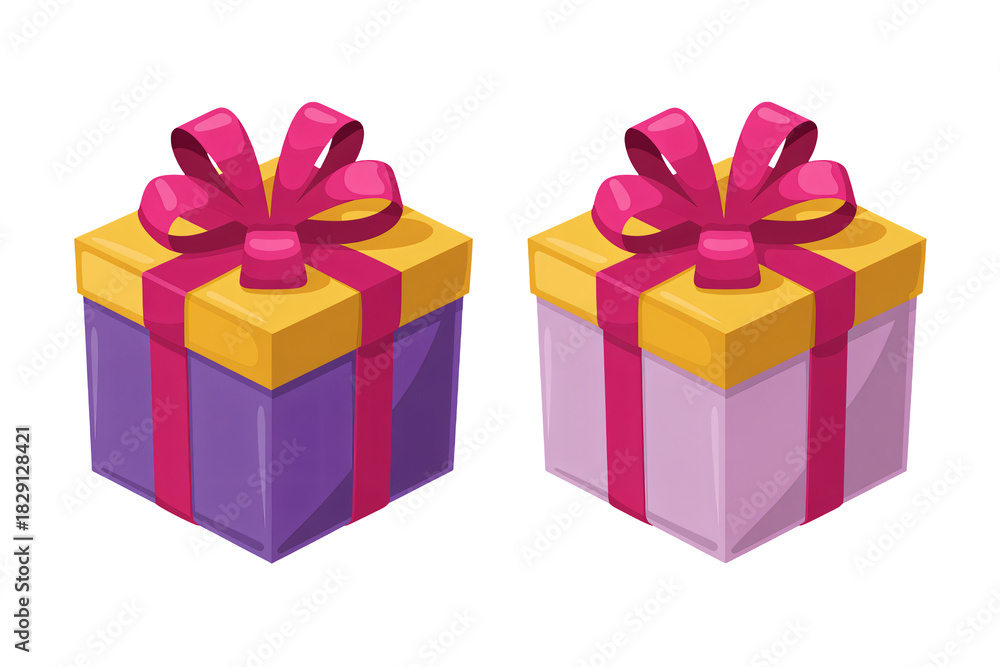 Fototapeta premium Celebrate special occasions with colorful gifts, perfect for birthdays or holidays, conveying joy and excitement with vibrant ribbons and cheerful packaging
