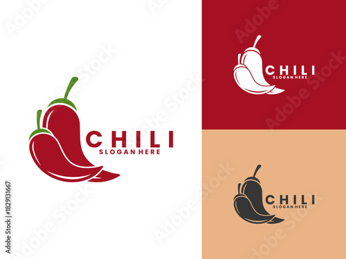 Chili logo design vector template. Chili modern logo design vector