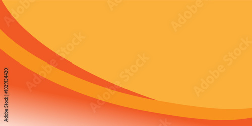 Latar belakang gelombang oren modern dengan lengkungan halus, nada gradien, dan garis tipis mengalir pada latar belakang putih bersih.