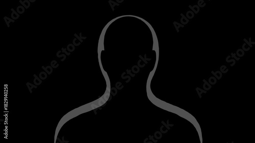 Dark silhouette of a generic person's head and shoulders, serving as an anonymous user profile avatar icon or placeholder graphic.
