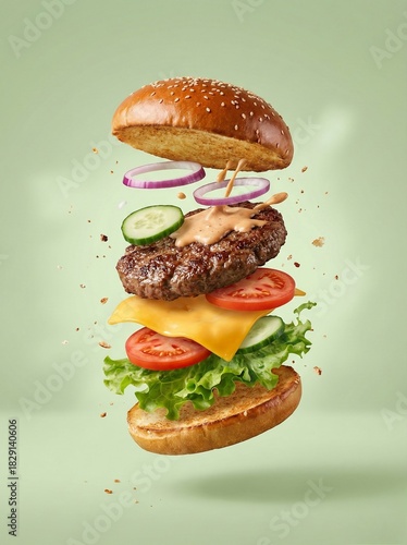 hamburger on a plate